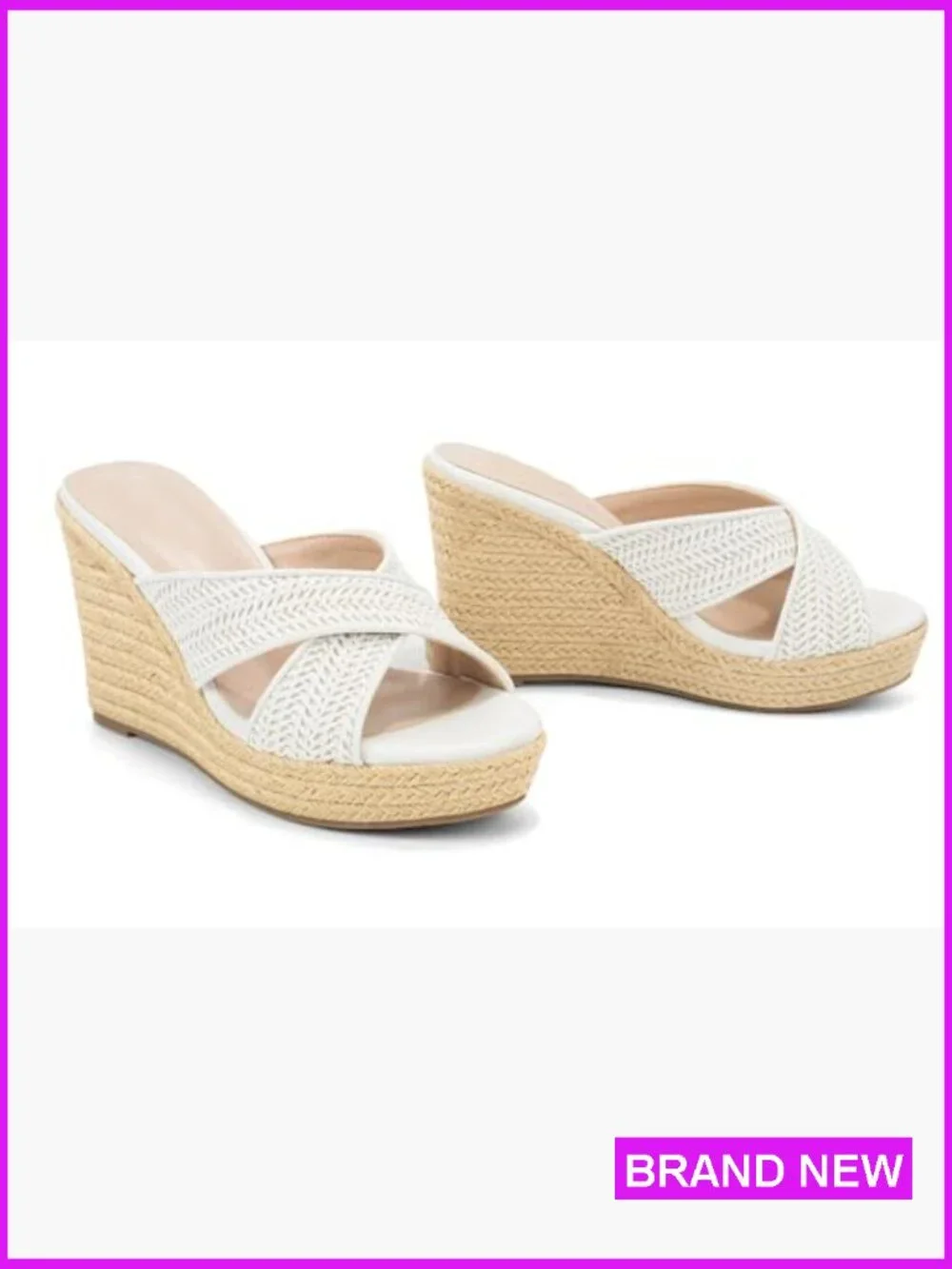 Woven Raffia Wedge Platform Sandals Espadrilles Summer Boho Slingback Heels